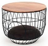 51 Degrees North wire Cat Table with cushion black