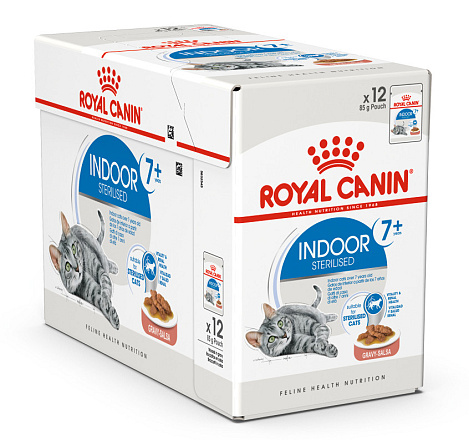 Royal Canin Kattenvoer Indoor 7+ in Gravy <br>12 x 85 gr