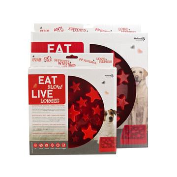 Eat Slow Live Longer voerbak Star red